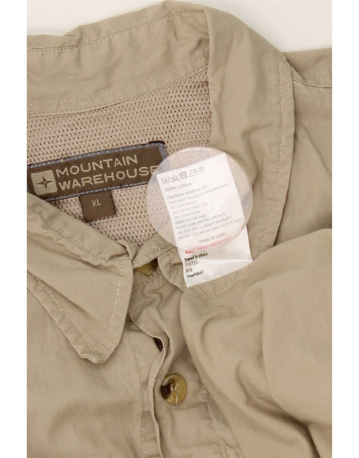 Ανδρικό πουκάμισο Mountain Warehouse XL Μπεζ βαμβακερό