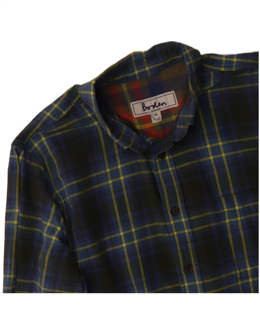 BODEN Ανδρικό φανελένιο πουκάμισο Μεσαίο πράσινο βαμβακερό καρέ