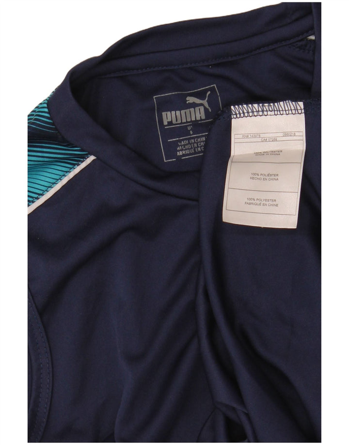 PUMA Boys Graphic Vest Top 7-8 Years Navy Blue Polyester