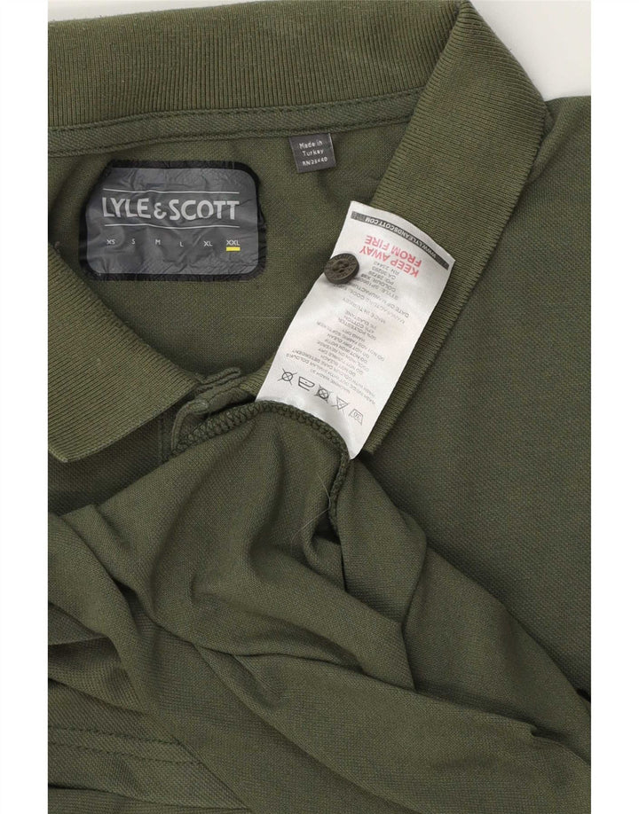 Ανδρικό πουκάμισο πόλο Lyle & Scott 2XL πράσινο βαμβακερό