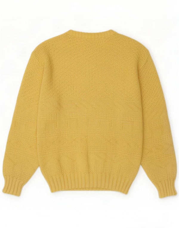 Vintage γυναικείο πουλόβερ με λαιμόκαυστο UK 14 Medium Yellow