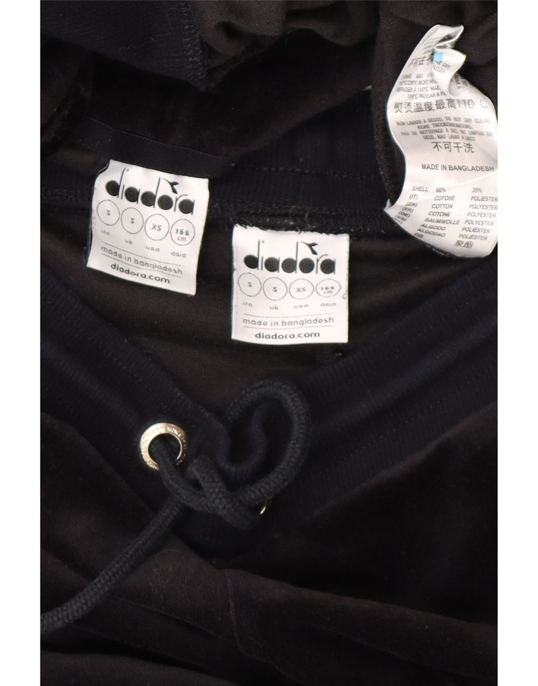 DIADORA Γυναικεία Oversized Βελούδινη Ολόσωμη Φόρμα UK 10 Small Black