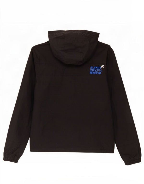 Superdry Ανδρικό Windcheater Hooded Windbreaker Jacket UK 40 Large Black Nylon