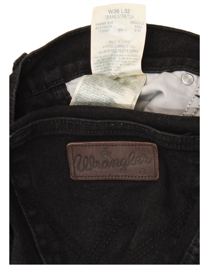Ανδρικό τζιν ίσιο WRANGLER Texas Stretch W36 L32 Μαύρο βαμβακερό