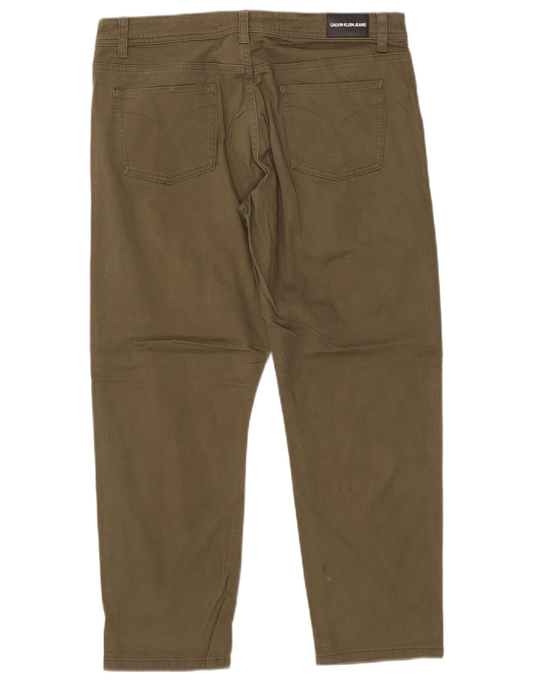 CALVIN KLEIN Γυναικείο κωνικό κομμένο παντελόνι US 12 Large W34 L26 Khaki