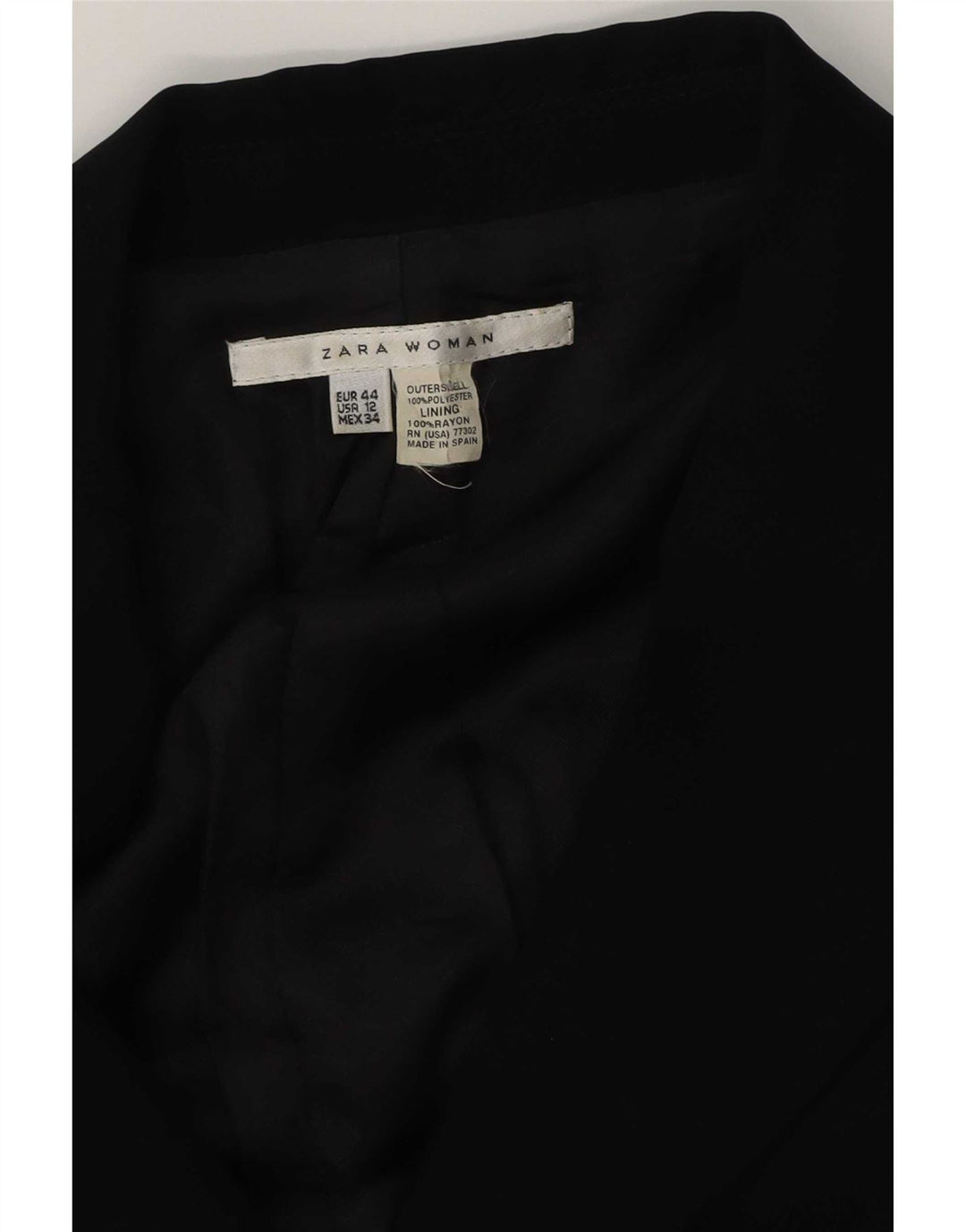 Zara Γυναικείο Μπουφάν σακάκι με 2 κουμπιά EU 44 XL Μαύρο πολυεστέρα