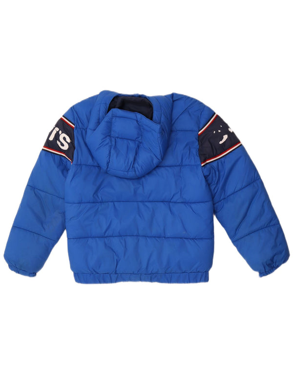 Levi's Boys Graphic Hooded Jacket 12-13 Years Large Blue Colourblock