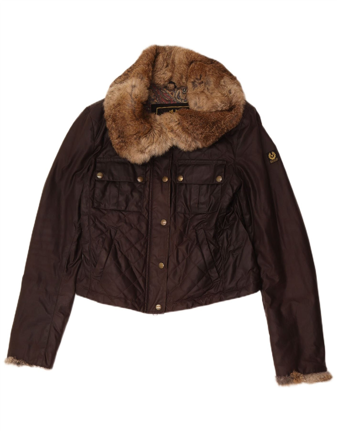 Γυναικείο Καπιτονέ Μπουφάν Belstaff Crop IT 44 Μεσαίο Καφέ Βαμβακερό