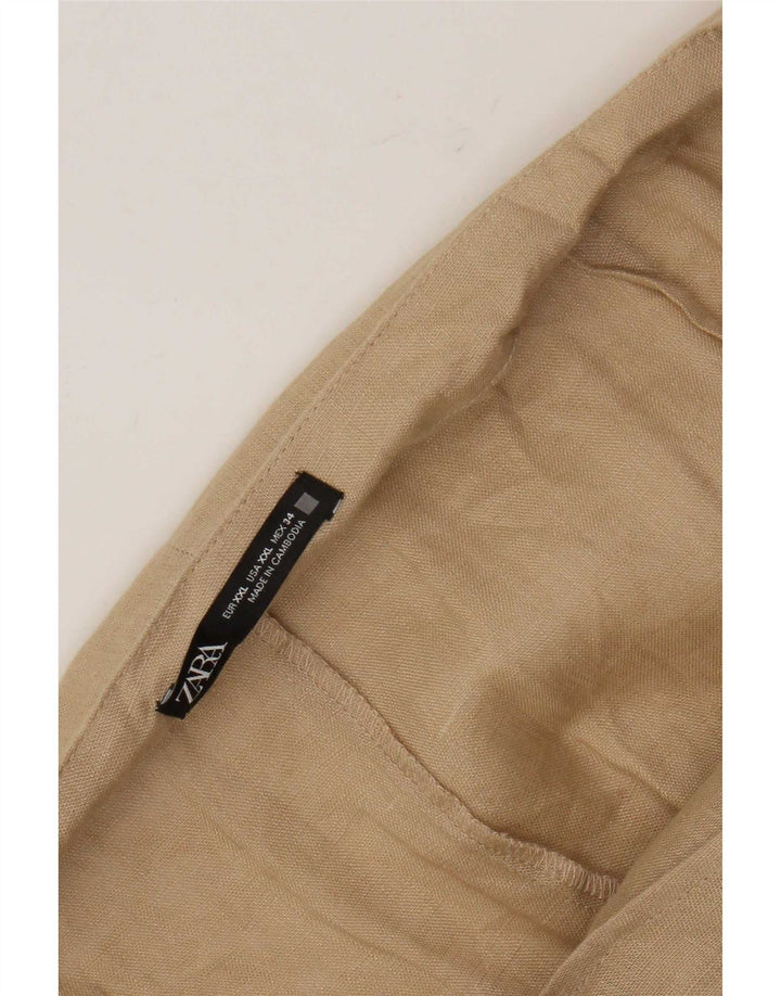 Zara Γυναικεία Φούστα Sarong 2XL W34 Μπεζ