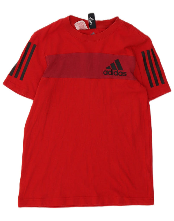 Γραφικό T-Shirt Adidas Boys Top 11-12 ετών Μεσαίο κόκκινο