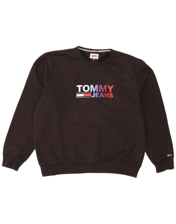 Ανδρικό γραφικό φούτερ Tommy Hilfiger Jumper 2XL Μαύρο βαμβακερό