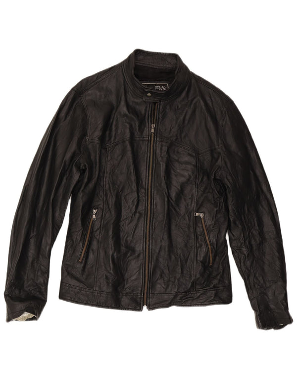 Vintage Ανδρικό Δερμάτινο Μπουφάν UK 38 Medium Black Leather