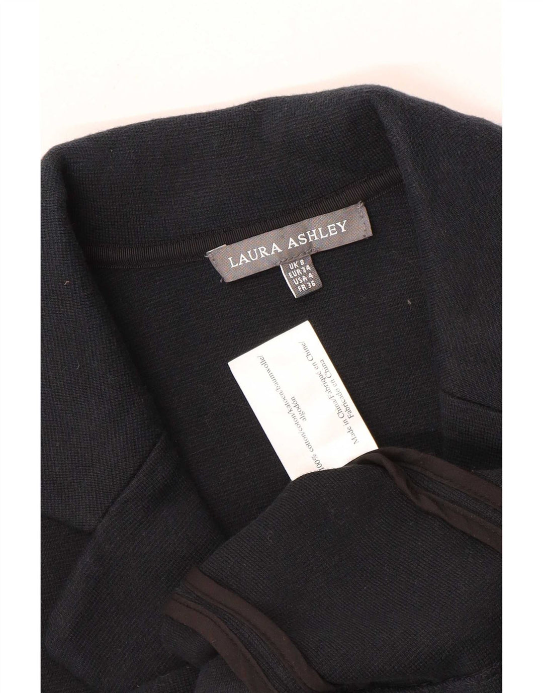Laura Ashley Γυναικείο πλεκτό σακάκι με 3 κουμπιά UK 8 Small Navy Blue από βαμβάκι