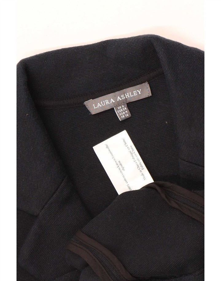 Laura Ashley Γυναικείο πλεκτό σακάκι με 3 κουμπιά UK 8 Small Navy Blue από βαμβάκι