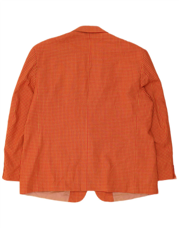 Vintage ανδρικό σακάκι με 2 κουμπιά σακάκι UK 40 μεγάλο κίτρινο Gingham Viscose