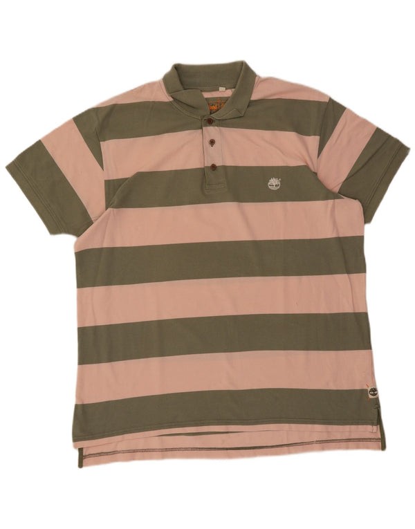 Ανδρικό μπλουζάκι Timberland Polo 2XL Πράσινο ριγέ βαμβακερό