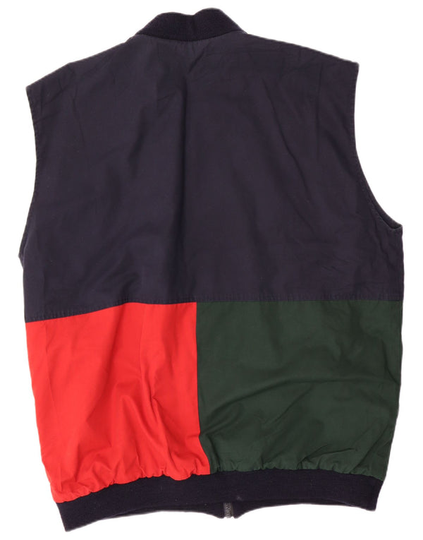 Vintage Ανδρικό Reversible Gilet UK 42 XL Navy Blue Colourblock