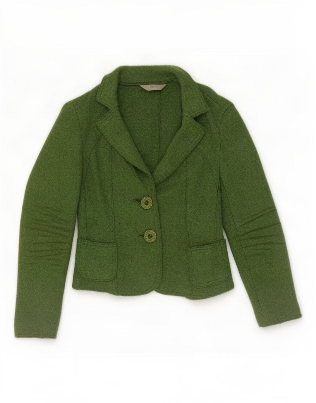 Marks & Spencer Γυναικείο μπλέιζερ με 2 κουμπιά μπουφάν UK 10 Small Green Wool