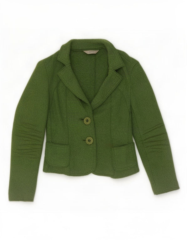 Marks & Spencer Γυναικείο μπλέιζερ με 2 κουμπιά μπουφάν UK 10 Small Green Wool