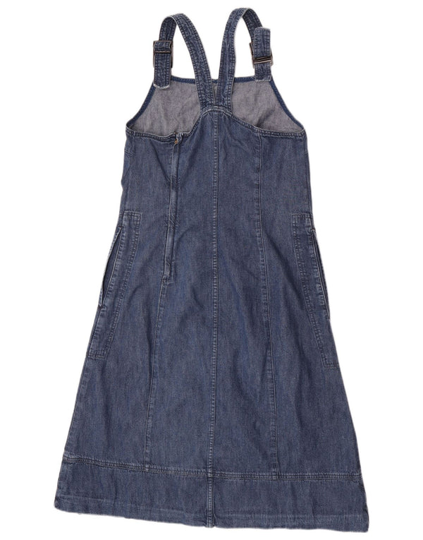 Benetton γυναικείο αμάνικο τζιν φόρεμα UK 12 Medium Navy Blue Cotton