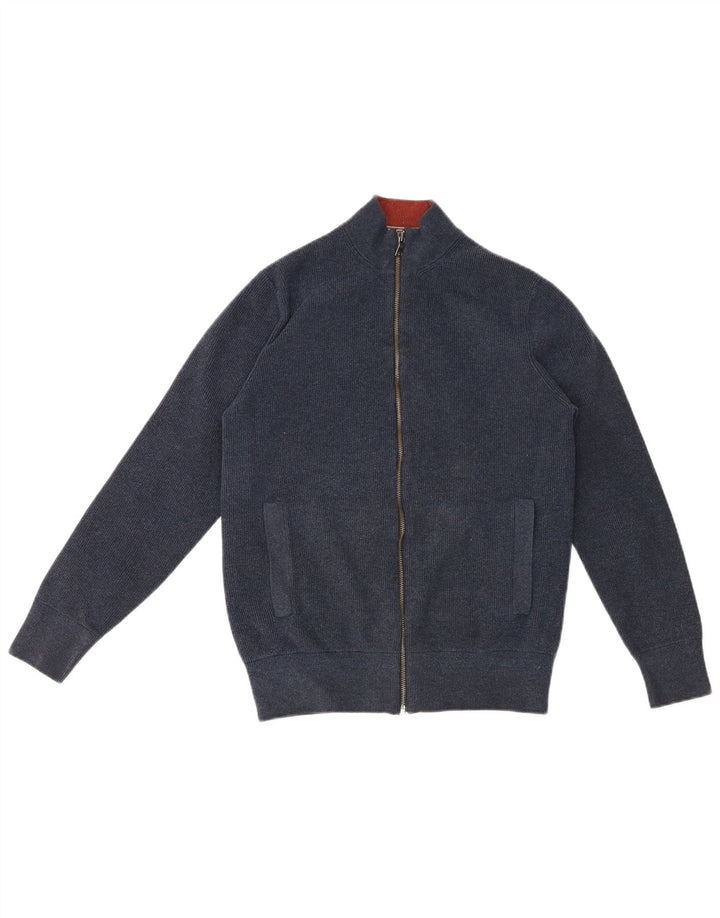 Ανδρικό πουλόβερ ζακέτα Marks & Spencer Medium Navy Blue Polyester