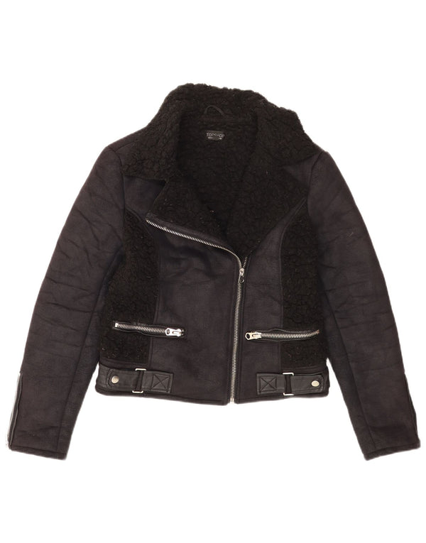 Topshop Γυναικείο Σέρπα Μπουφάν UK 10 Small Black