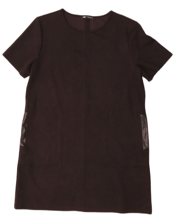 Zara Γυναικείο Φόρεμα Shift UK 16 Large Μαύρο Πολυεστέρας