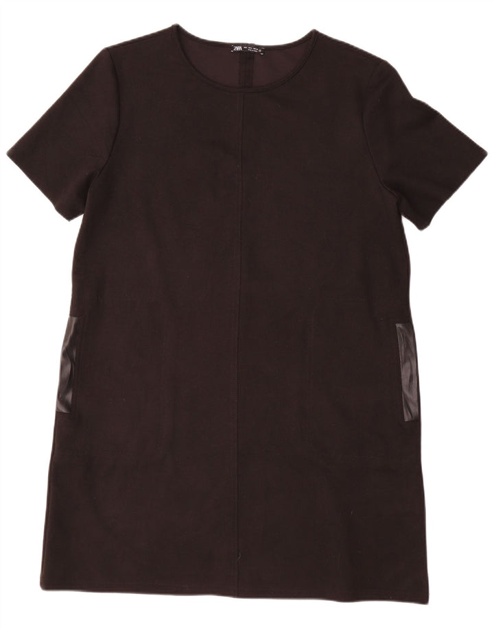 Zara Γυναικείο Φόρεμα Shift UK 16 Large Μαύρο Πολυεστέρας