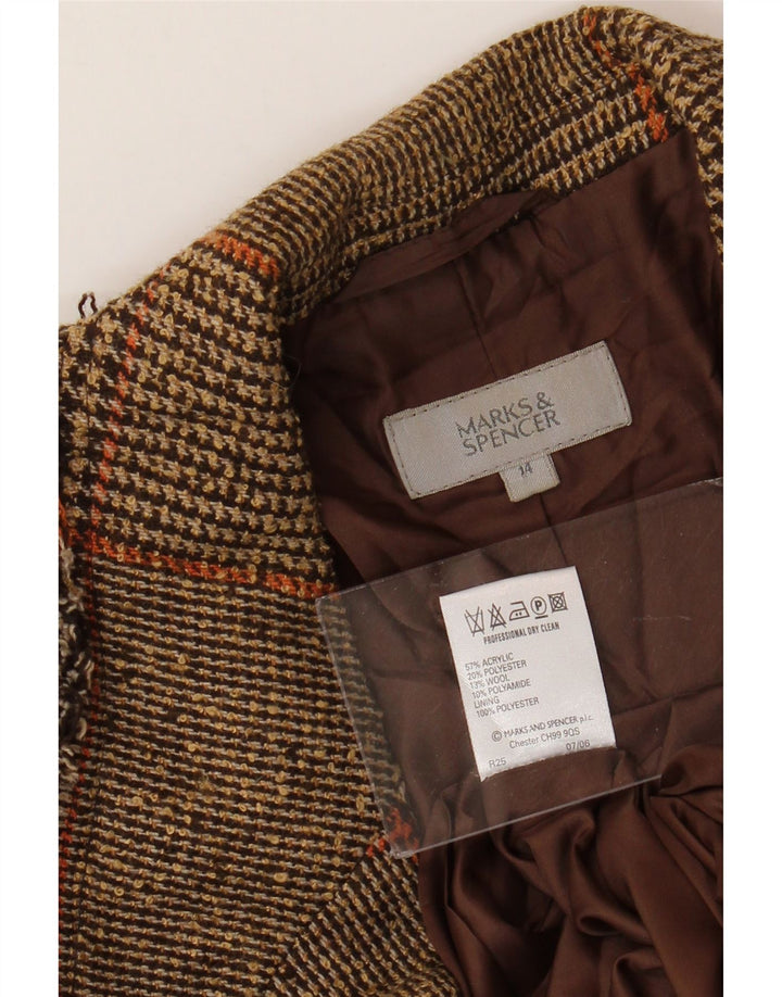 MARKS & SPENCER Γυναικείο σακάκι UK 14 Medium Brown Houndstooth