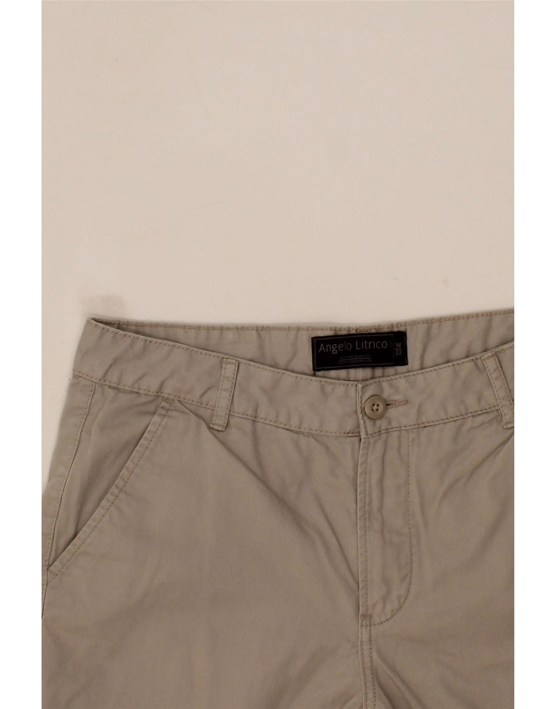 ANGELO LITRICO Mens Chino Shorts W33 Medium Beige Cotton Vintage Angelo Litrico and Second-Hand Angelo Litrico from Messina Hembry 