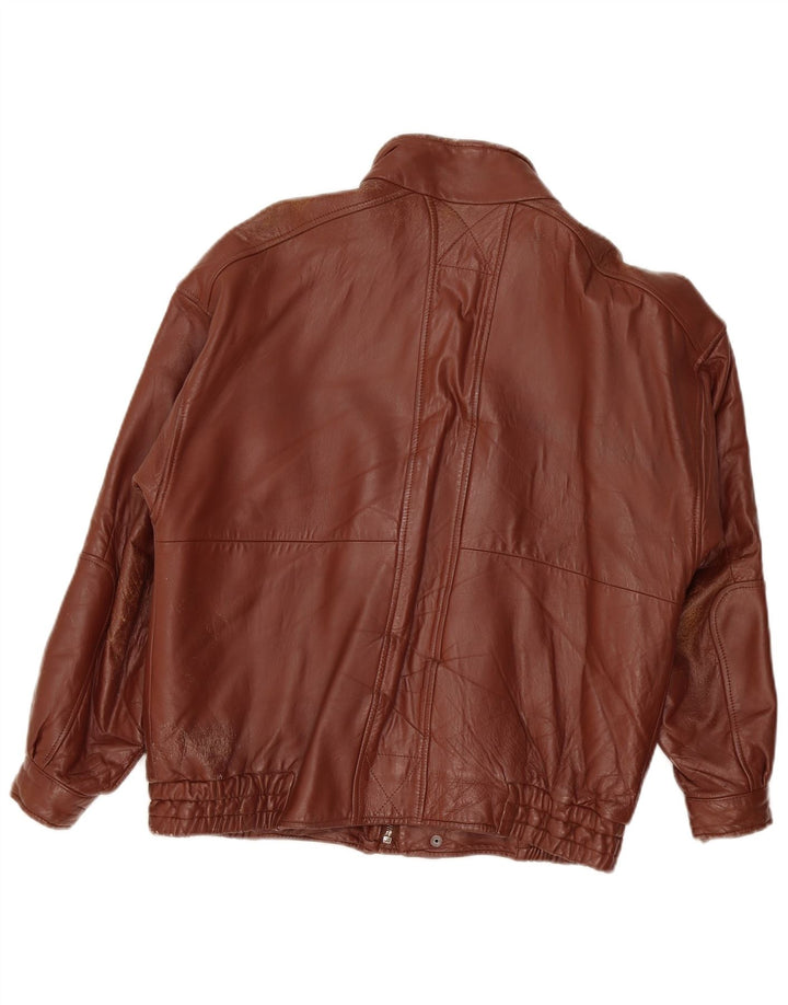 Vintage Ανδρικό Δερμάτινο Μπουφάν UK 40 Large Burgundy