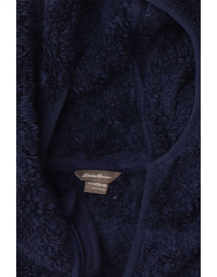 Eddie Bauer Boys Fleece Jacket 10-11 Years Medium Navy Blue Colourblock