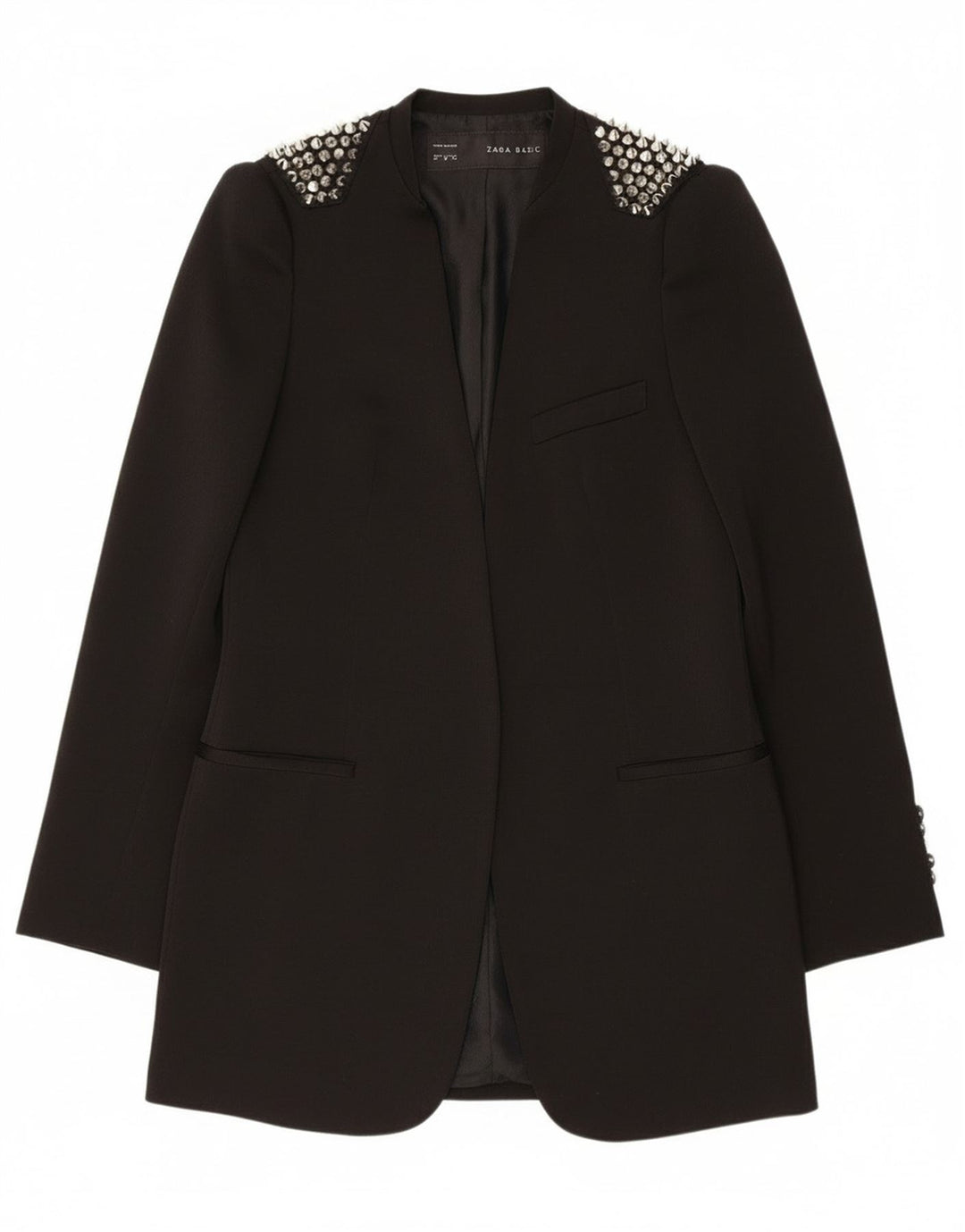 Zara Γυναικείο Open Blazer Jacket UK 12 Medium Black