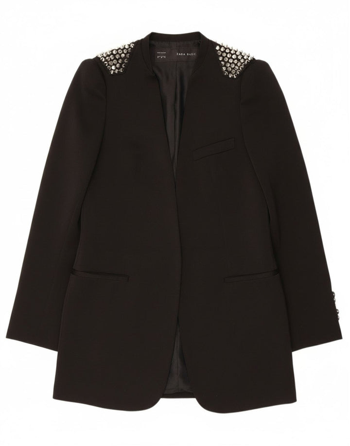 Zara Γυναικείο Open Blazer Jacket UK 12 Medium Black