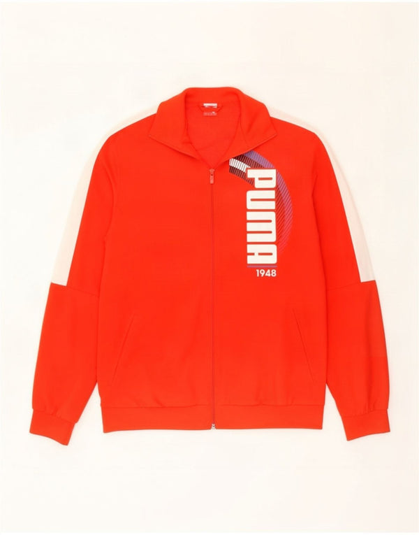 Puma Boys Graphic αθλητική φόρμα Top Jacket 15-16 Years Red Colourblock