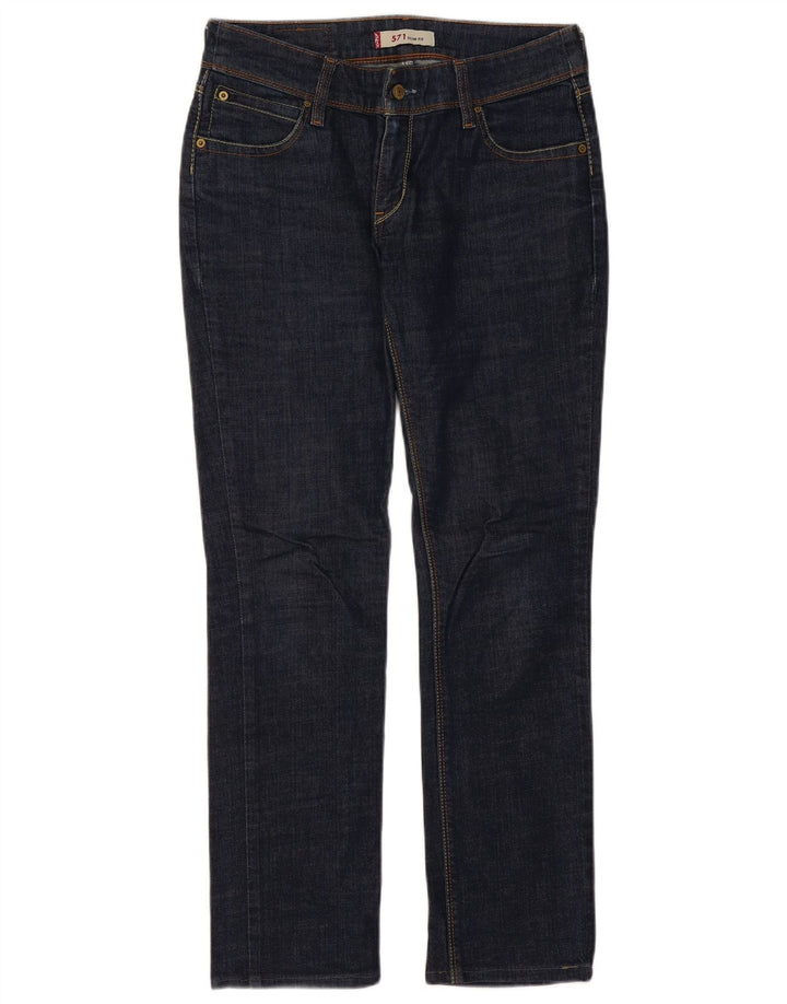LEVI'S Γυναικείο 571 Slim Jeans W32 L30 Navy Blue Cotton