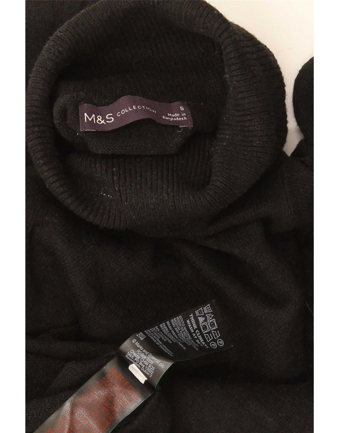 Marks & Spencer Ανδρικό πουλόβερ σε ρολό πουλόβερ Μικρό μαύρο πολυεστέρα