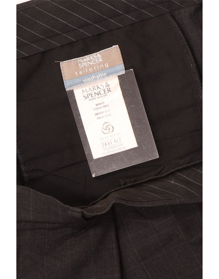 Ανδρικό ίσιο παντελόνι Marks & Spencer W44 L31 Grey Check Polyester