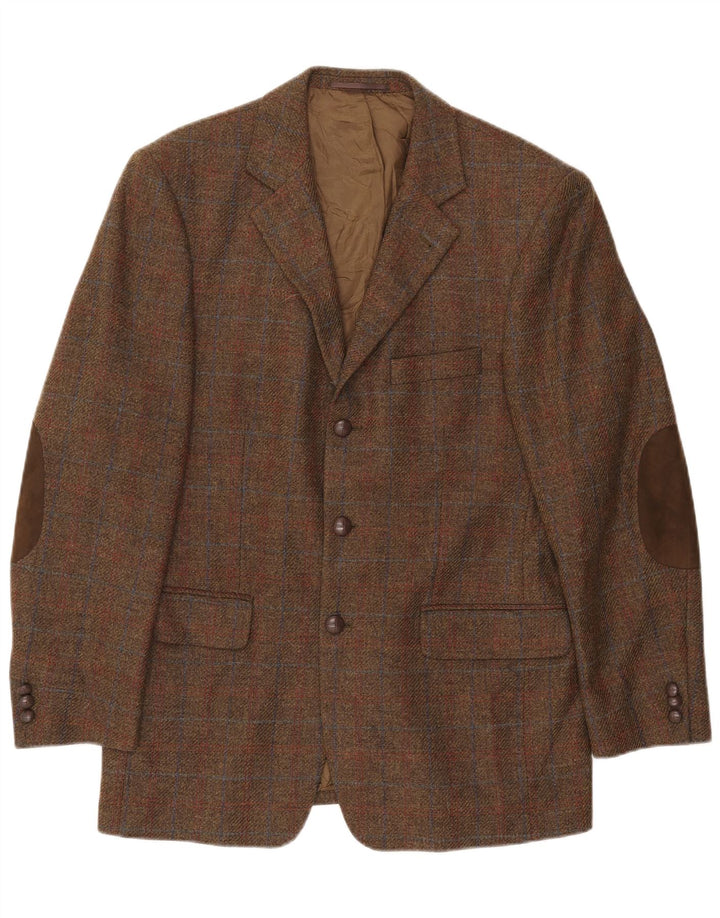 Gilberto Ανδρικό σακάκι σακάκι με 3 κουμπιά UK 40 μεγάλο καφέ, παρθένο μαλλί