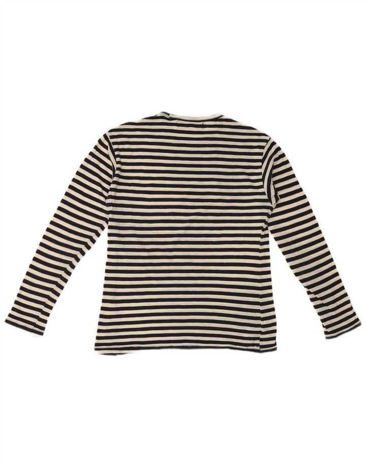 Zara Γυναικείο τοπ μακρυμάνικο UK 10 Small μαύρο ριγέ
