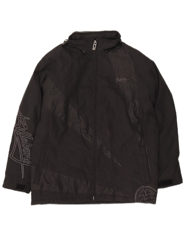 Billabong Γυναικείο τζάκετ με κουκούλα αντιανεμικό US 14 XL μαύρο ριγέ