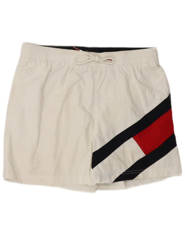 TOMMY HILFIGER Ανδρικό γραφικό σορτς κολύμβησης Medium White Beach