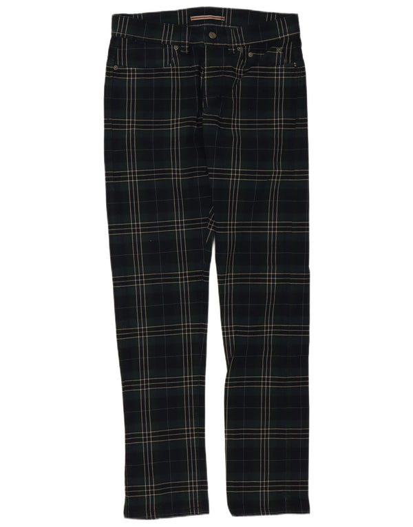 SIVIGLIA Ανδρικό ίσιο casual παντελόνι W31 L34 Πράσινο βαμβακερό καρό