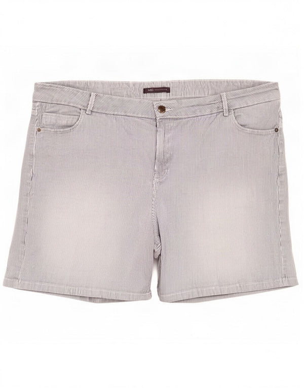 Marks & Spencer Γυναικείο Casual σορτς UK 22 3XL W44 Μπλε βαμβακερό ριγέ