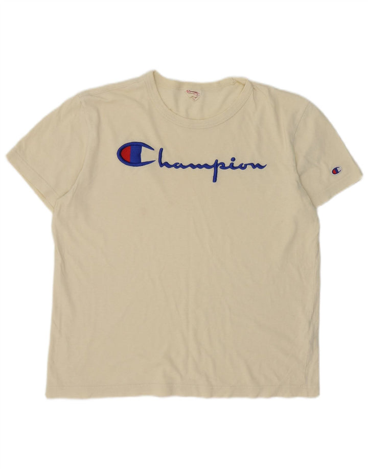 Ανδρικό γραφικό T-Shirt Champion Top Βαμβακερό μεσαίο σε λευκό χρώμα