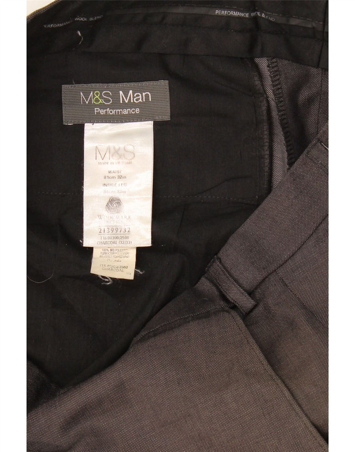 Ανδρικό ίσιο παντελόνι Marks & Spencer W32 L33 Γκρι μαλλί