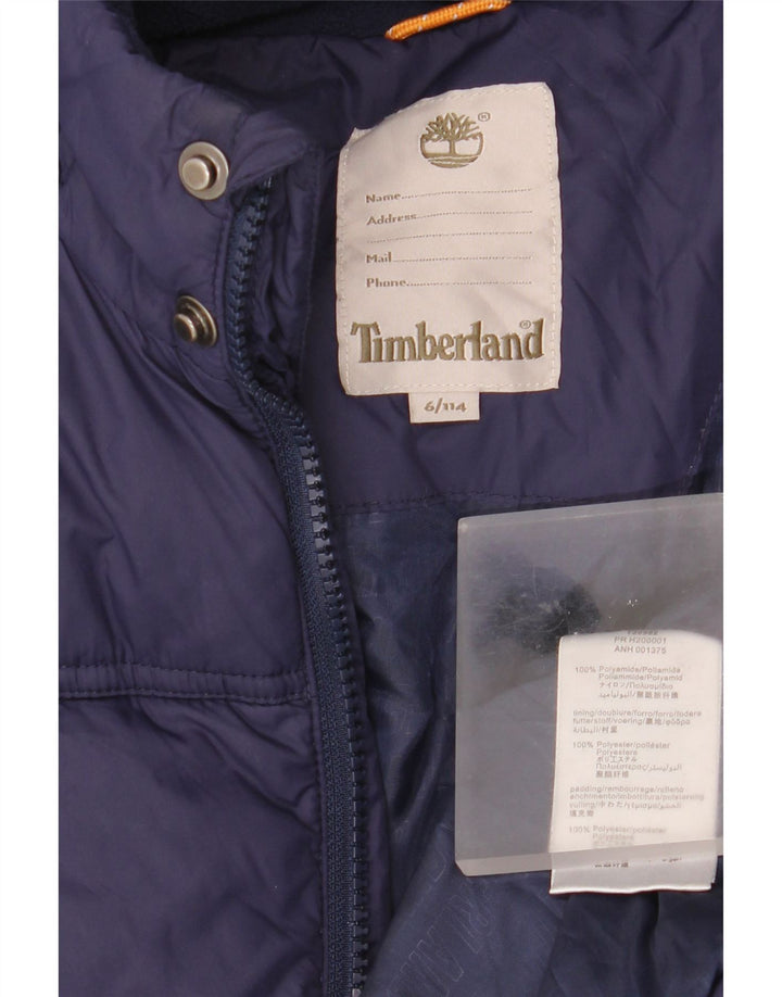 Μπουφάν Timberland Boys Hooded Gadded Jacket 5-6 Years Navy Blue Polyamide