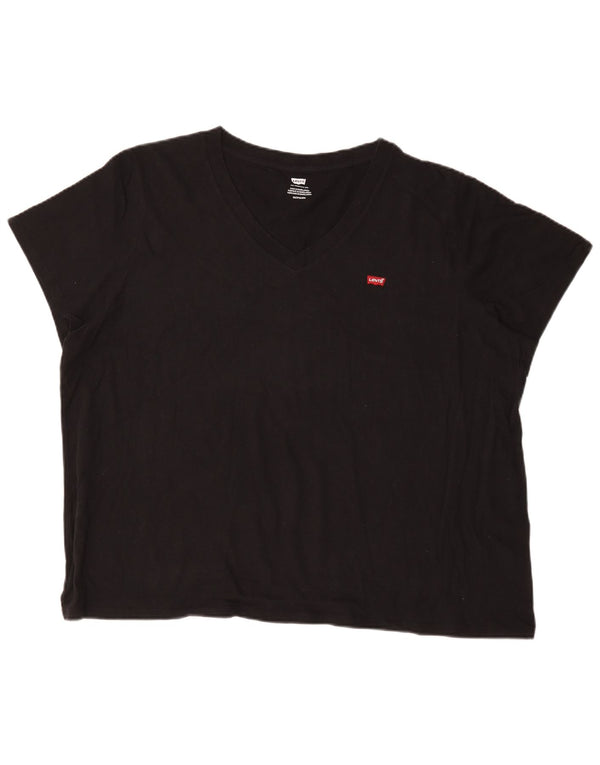 Γυναικείο μπλουζάκι Levi's Oversized Top UK 22 3XL μαύρο βαμβακερό