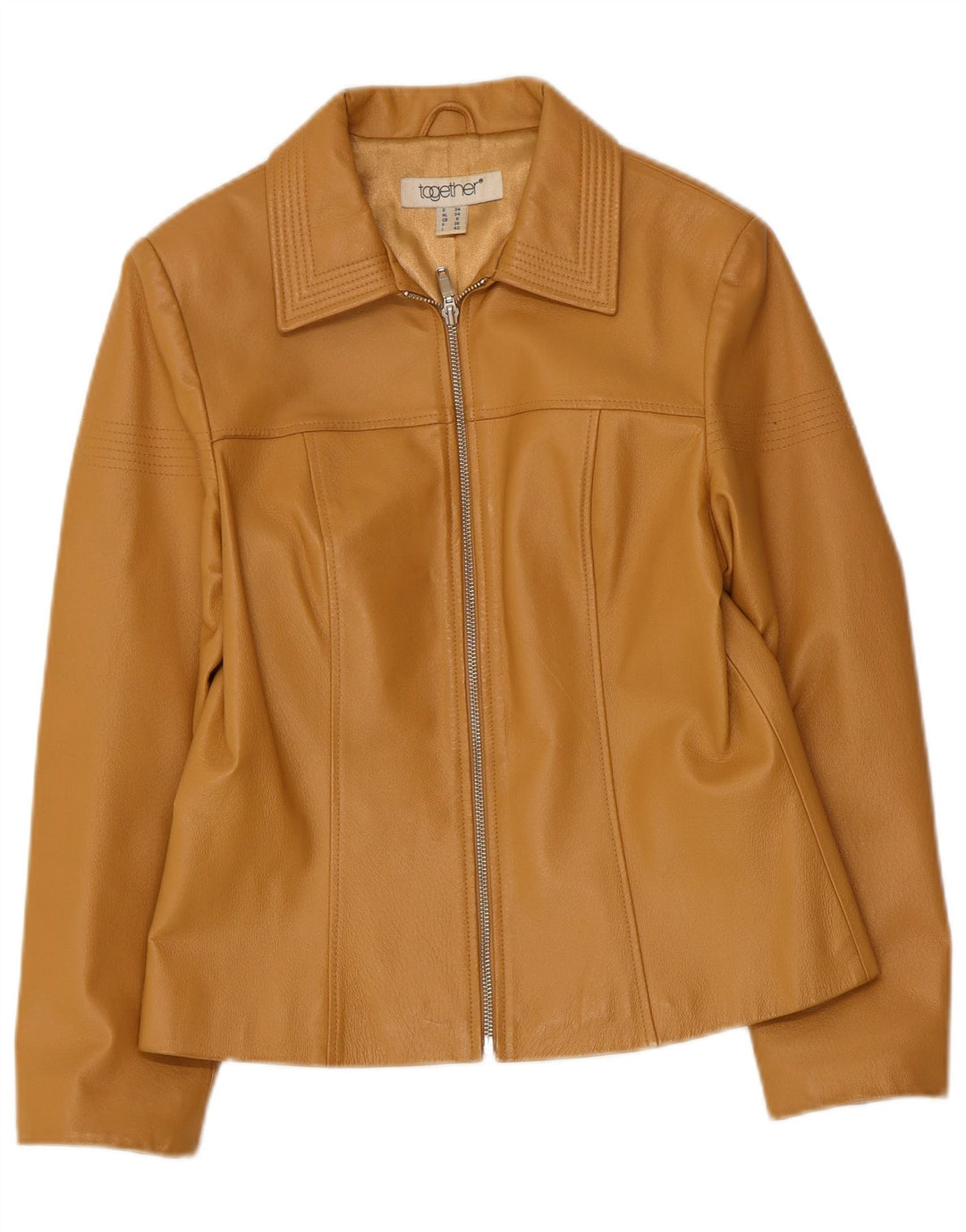 Γυναικείο Δερμάτινο Μπουφάν TOGETHER UK 8 Small Beige Leather