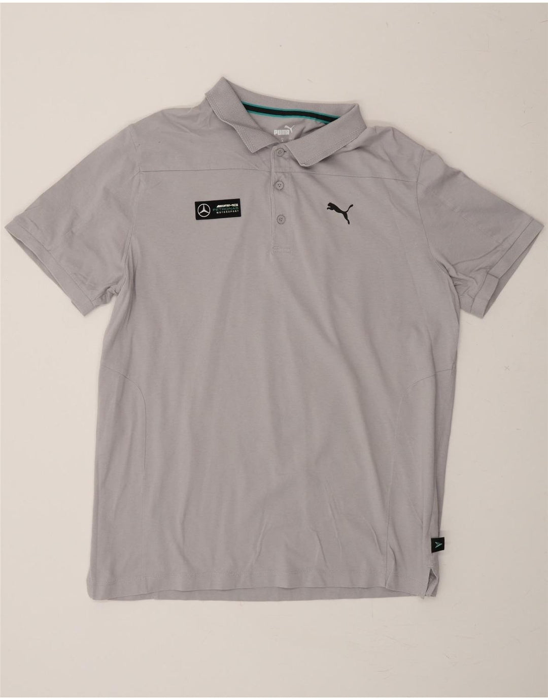 PUMA Mens Polo Shirt Large Grey Cotton Vintage Puma and Second-Hand Puma from Messina Hembry 